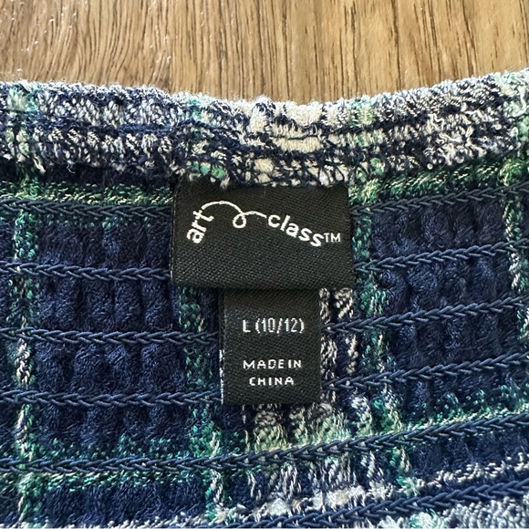 NWT! Art Class Girl’s Gingham Skirt, Plaid, Navy, White, Green, Lined, - Picture 5 of 7